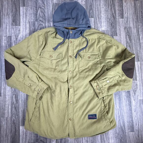 Troll CO Other - Troll Co Sherpa-Lined Hooded Canvas Jacket Olive/Black 3XL Blue-Collar Workwear